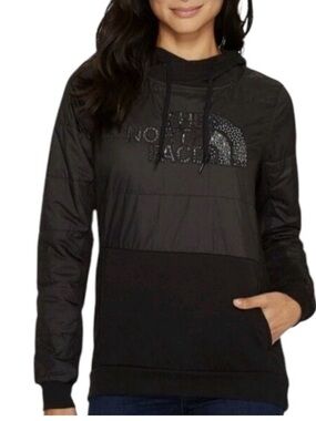 The North Face Women’s S Black Reflective Logo Puffer Pullover Hoodie Sweatshirt